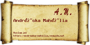Andráska Mahália névjegykártya